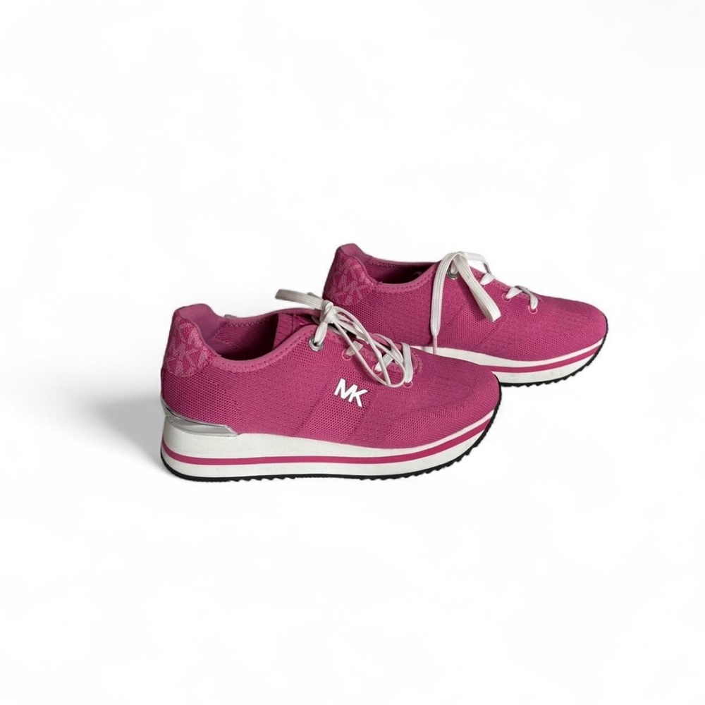 Hot Pink Micheal Kors Monique Knit low top Sneakers